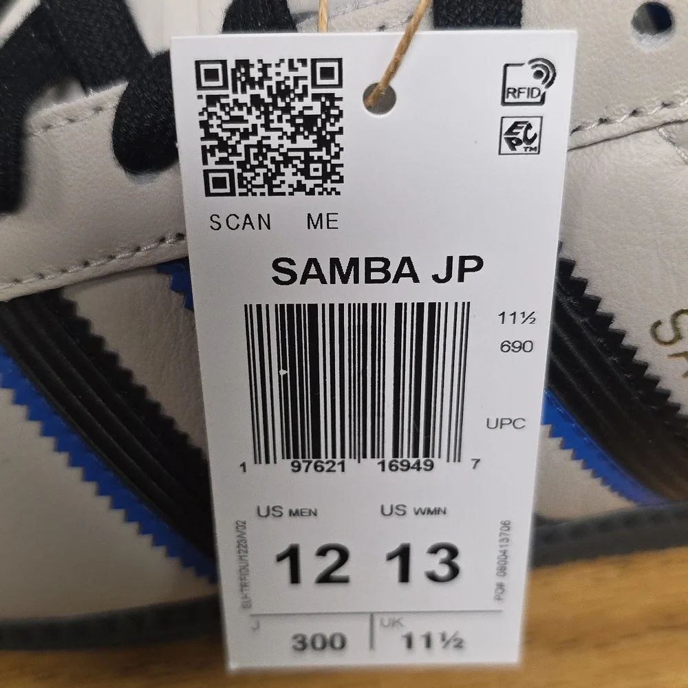 Adidas Samba JP Grey Black Carbon Men's Size 12 JR0965 New